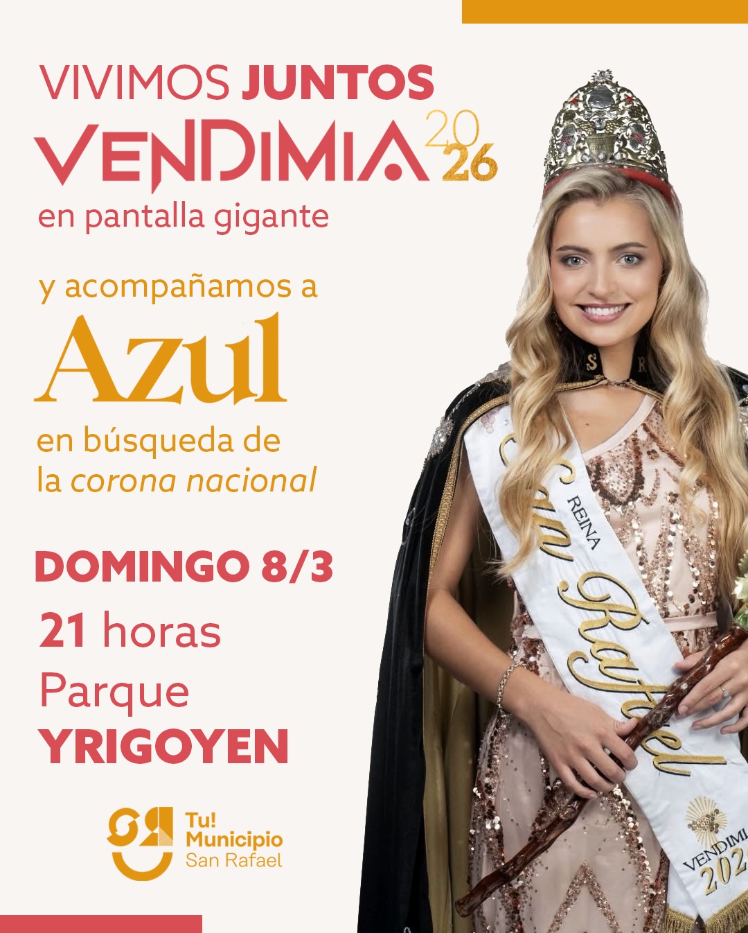 Hoy vivimos juntos la vendimia nacional en el parque Yrigoyen